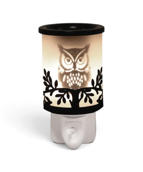 Plug-In Owl Black Wax Melter 14cm